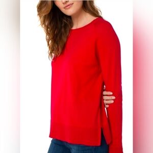 LIVERPOOL Raglan Scoop Neck Long Sleeve Sweater In Bright Red Sz Large